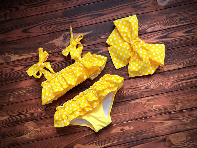 Baby Girl Yellow Bikini Swimsuit
